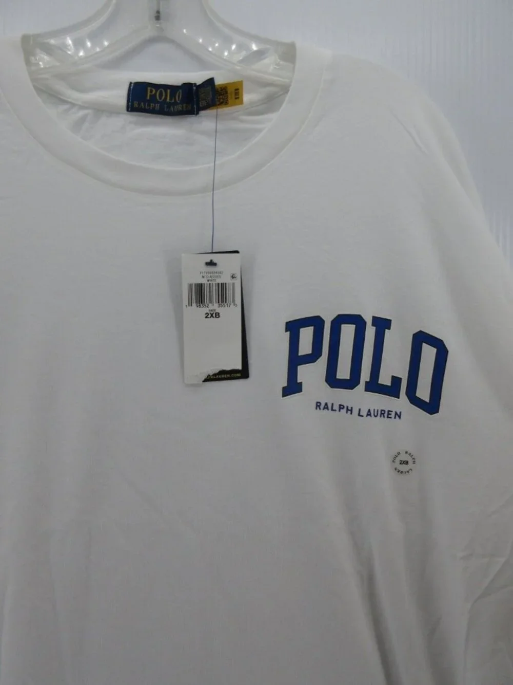 Polo Ralph Lauren Shirt 2XB Big White Spell Out Graphic Pony Crewneck